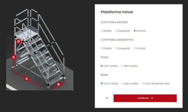 Configurador Plataformas Jormax F Brica De Escadas E Escadotes